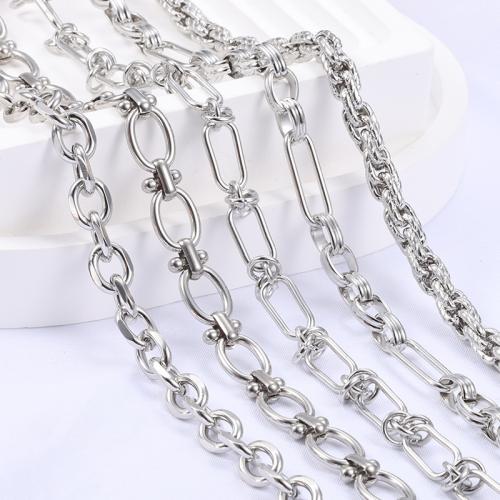 Stainless Steel Jewelry Chain, 304 Stainless Steel, silver color plated, DIY, silver color, Sold By m