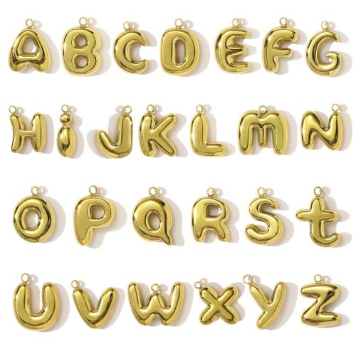 Stainless Steel Letter Pendants, 304 Stainless Steel, Alphabet Letter, gold color plated, DIY, golden, 3PCs/Bag, Sold By Bag