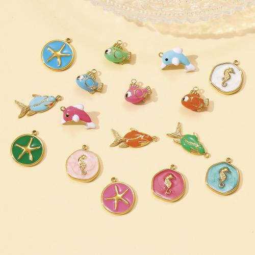 Stainless Steel Pendants, 304 Stainless Steel, plated, DIY & enamel, more colors for choice, 3PCs/Bag, Sold By Bag