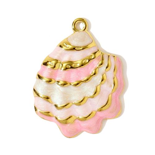 Stainless Steel Pendants, 304 Stainless Steel, gold color plated, DIY & enamel & with rhinestone, golden, 3PCs/Bag, Sold By Bag