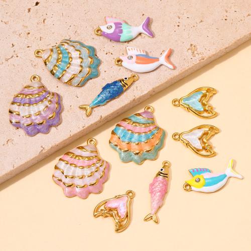 Edelstahl Schmuck Anhänger, 304 Edelstahl, goldfarben plattiert, DIY & Emaille & mit Strass, goldfarben, 3PCs/Tasche, verkauft von Tasche