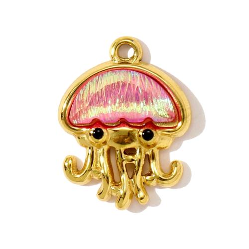 Edelstahl Schmuck Anhänger, 304 Edelstahl, mit ABS-Kunststoff-Perlen & Harz, plattiert, DIY, keine, 20PCs/Tasche, verkauft von Tasche