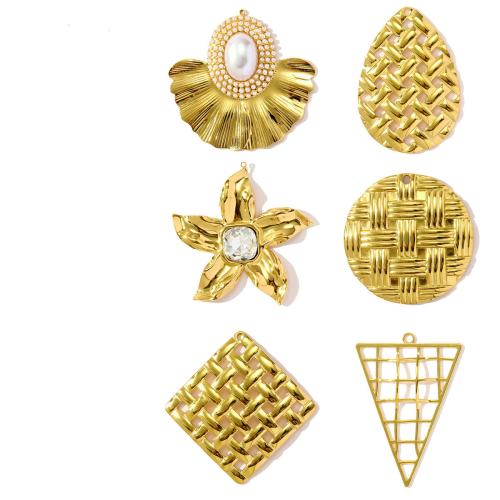 Bijoux pendentifs en acier inoxydable , Acier inoxydable 304, avec Plastique ABS perle, Placage, DIY & pavé de micro zircon, plus de couleurs à choisir, 3PC/sac, Vendu par sac