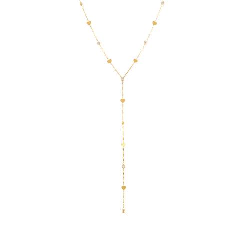 Stainless Steel Jewelry Necklace, 304 Stainless Steel, plated, micro pave cubic zirconia & for woman, more colors for choice, Sold By PC
