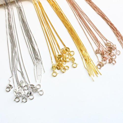 925 Sterling Silver Necklace Chain, DIY & different size for choice & box chain, more colors for choice, Sold By PC
