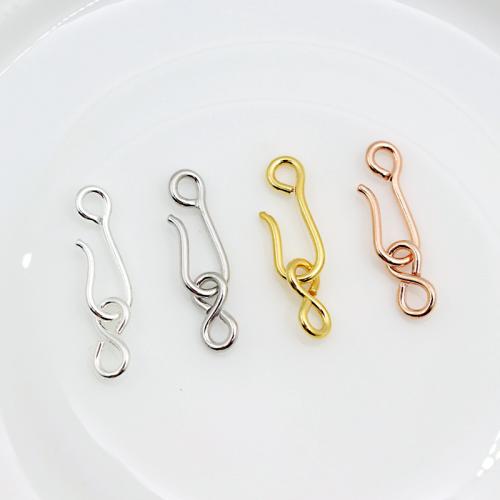 925 Sterling Silver Hook and Eye Clasp, DIY, more colors for choice, 14.18mm, Sold By PC