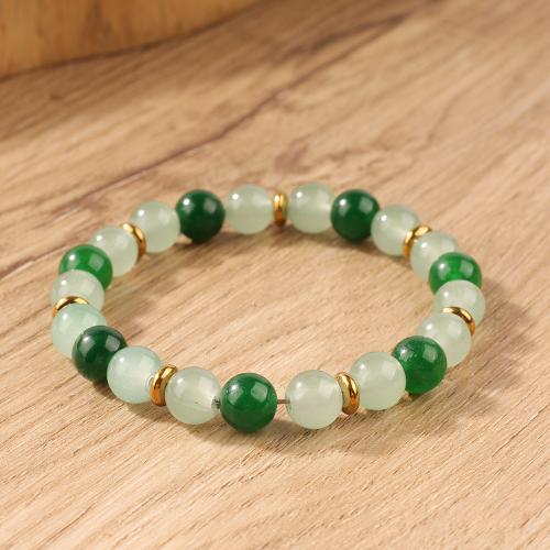 Gemstone Bracelets, Natural Stone, with Tibetan Style, gold color plated, fashion jewelry, more colors for choice, Sold By PC