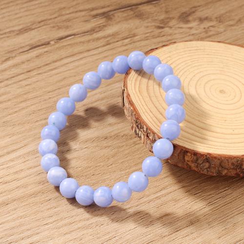 Gemstone Bracelets, Natural Stone, gold color plated, fashion jewelry, blue, Sold By PC
