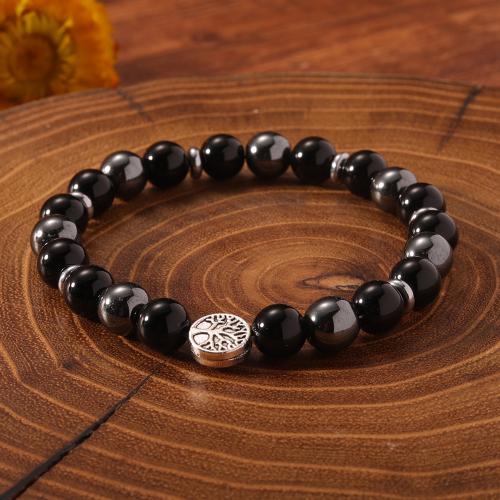 Pulseras de cristal de Murano, con aleación de zinc, chapado en color dorado, Joyería, Negro, Vendido por UD