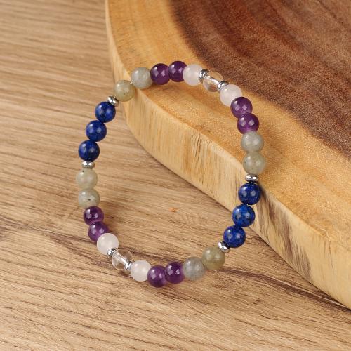 Gemstone Bracelets, Natural Stone, with Tibetan Style, gold color plated, fashion jewelry, more colors for choice, Sold By PC