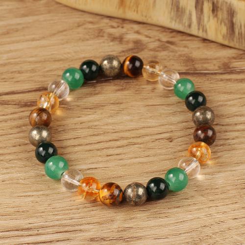Gemstone Bracelets, Natural Stone, gold color plated, fashion jewelry, more colors for choice, Sold By PC