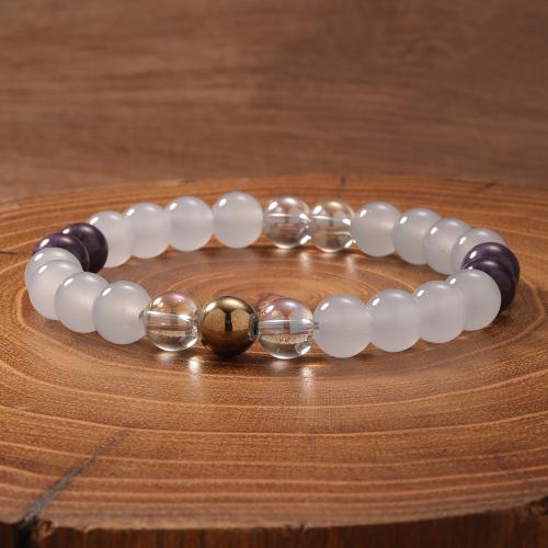 Gemstone Bracelets, Aquamarine, gold color plated, fashion jewelry, more colors for choice, Sold By PC