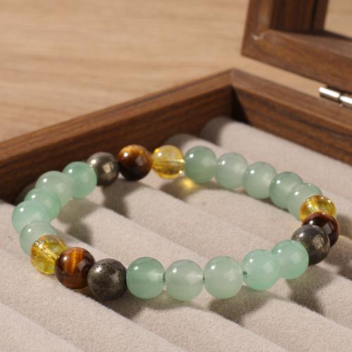 Gemstone Bracelets, Natural Stone, gold color plated, fashion jewelry, more colors for choice, Sold By PC