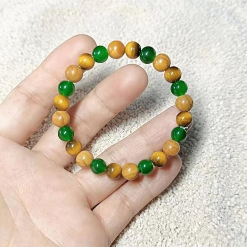 Gemstone Bracelets, Natural Stone, gold color plated, fashion jewelry, more colors for choice, Sold By PC
