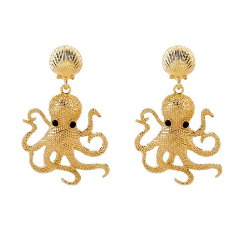Boucles d'oreilles en alliage de zinc, Poulpe, Placage, bijoux de mode & pour femme & avec strass, plus de couleurs à choisir, Vendu par paire