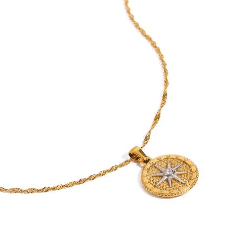 Stainless Steel Jewelry Necklace, 304 Stainless Steel, 18K gold plated, fashion jewelry & for woman, Sold By PC