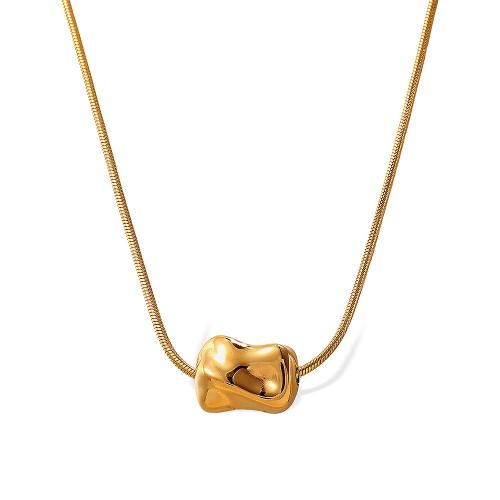Collier de bijoux en acier inoxydable, Acier inoxydable 304, Plaqué or 18K, bijoux de mode & pour femme, Vendu par PC