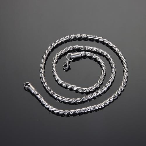 Chaîne collier , Acier inoxydable 304, bijoux de mode & longueur différente pour le choix & unisexe, couleur originale, wide:3.5mm, Vendu par PC