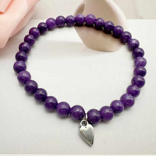 Gemstone Bracelet, with Tibetan Style, Heart, handmade, fashion jewelry & Unisex, Inner Diameter:Approx 60mm, Sold By PC