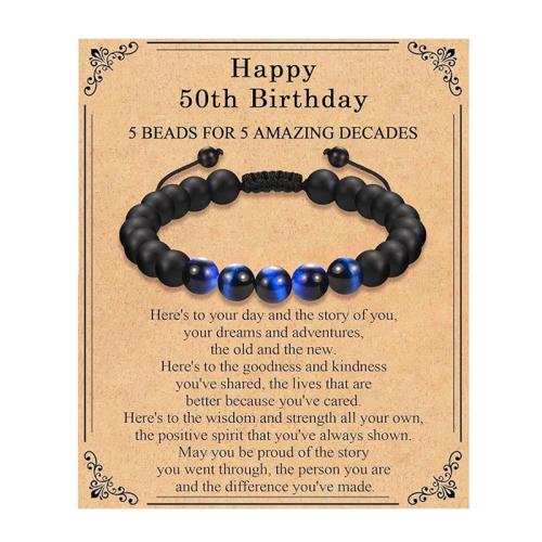 Tiger Eye Bracelet, with Abrazine Stone & Polyester Cord, Round, handmade, Unisex & different designs for choice, beads length 8mm, Length:Approx 7-10 Inch, Sold By PC