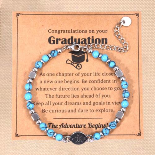 turquoise naturelle bracelet, avec Acier inoxydable 304, Boussole, fait à la main, unisexe & réglable, Longueur:Environ 6.7 pouce, Vendu par PC