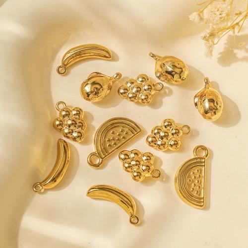 Bijoux pendentifs en acier inoxydable , Acier inoxydable 304, fruitcéréale, Placage, DIY, doré, 10PC/sac, Vendu par sac