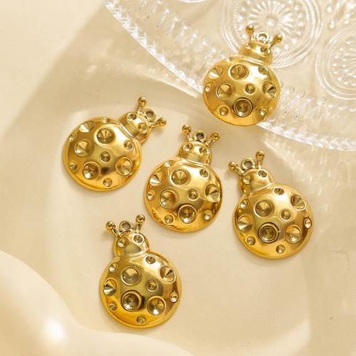 Acier inoxydable animaux Pendentifs, Acier inoxydable 304, Insecte, Placage de couleur d'or, DIY, doré, 10PC/sac, Vendu par sac