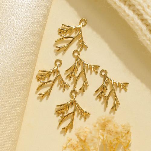 Bijoux pendentifs en acier inoxydable , Acier inoxydable 304, branche, Placage de couleur d'or, DIY, doré, 10PC/sac, Vendu par sac