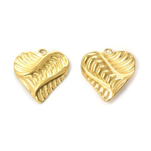 Stainless Steel Heart Pendants, 304 Stainless Steel, gold color plated, DIY, golden, 10PCs/Bag, Sold By Bag