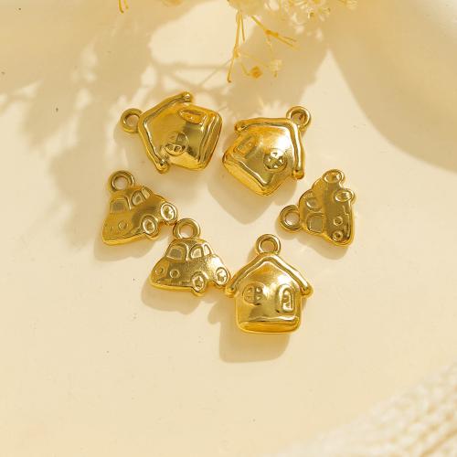 Stainless Steel Pendants, 304 Stainless Steel, gold color plated, DIY, golden, 10PCs/Bag, Sold By Bag