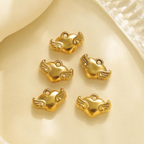 Stainless Steel Heart Pendants, 304 Stainless Steel, gold color plated, DIY, golden, 10PCs/Bag, Sold By Bag