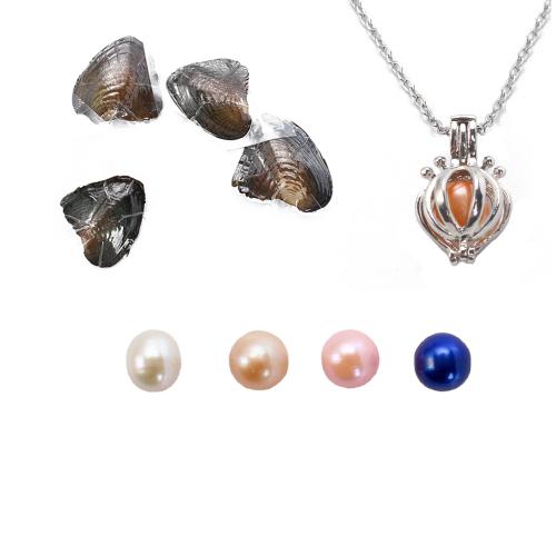 Freshwater Pearl Pregnant Ball Locket Necklace, with Tibetan Style, fashion jewelry, more colors for choice, 170x120x30mm, Length:45 cm, 4PCs/Lot, Sold By Lot