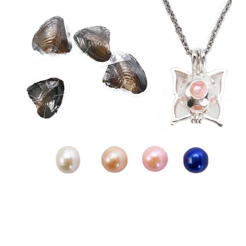 Freshwater Pearl Pregnant Ball Locket Necklace, with Tibetan Style, fashion jewelry, more colors for choice, Healthy Bracelet, 170x120x30mm, Length:45 cm, 4PCs/Lot, Sold By Lot