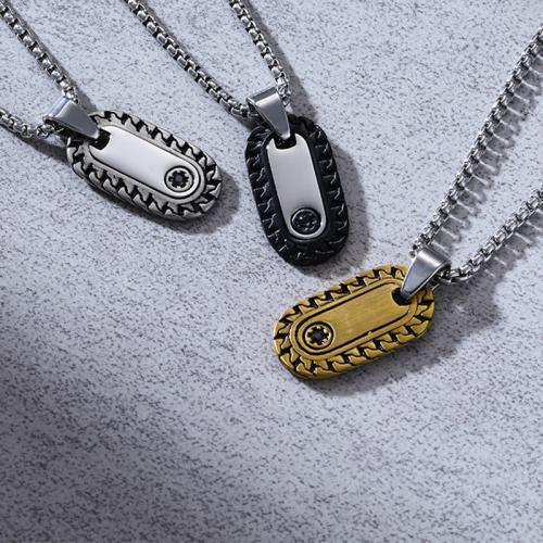 Pendentifs en titane, Acier titane, Placage, styles différents pour le choix & pour homme & avec strass, 30x13x3mm, Vendu par PC