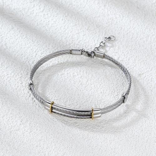 304 Stainless Steel Bracelet, plated, fashion jewelry & for man, more colors for choice, Length:Approx 8.3 Inch, Sold By PC