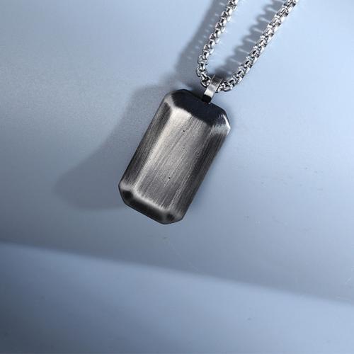 Titanium Steel Pendants, Rectangle, plated, Unisex & different styles for choice, 31x16x3mm, Sold By PC