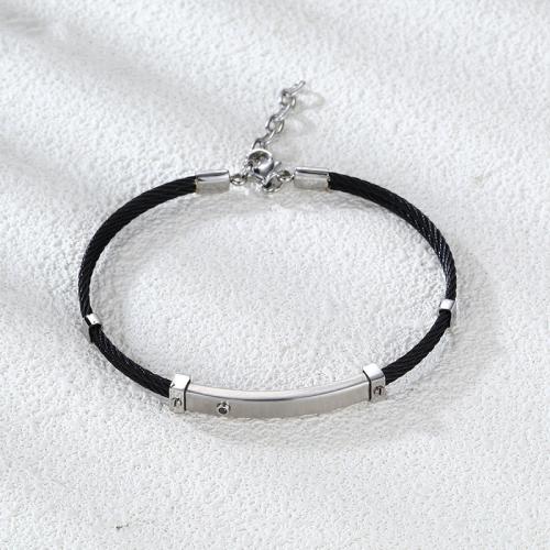 Acier titane bracelet, Placage, bijoux de mode & pour homme, plus de couleurs à choisir, Longueur:Environ 8.3 pouce, Vendu par PC