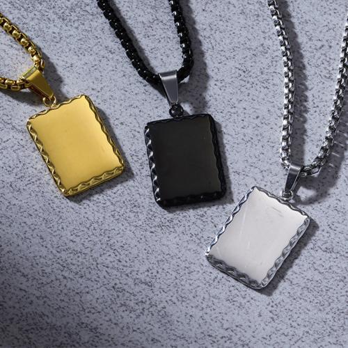 Titanium Steel Pendants, Rectangle, plated, different styles for choice & for man, Sold By PC