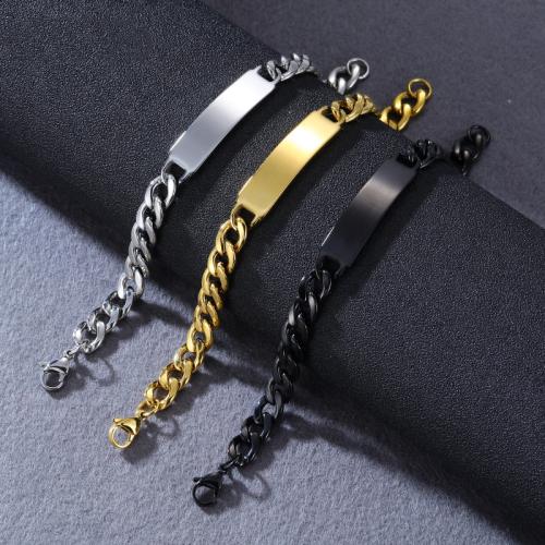 304 Stainless Steel Bracelet, plated, fashion jewelry & for man, more colors for choice, Length:Approx 8.3 Inch, Sold By PC