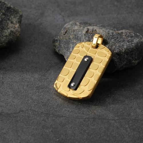 Titanium Steel Pendants, Geometrical Pattern, Vacuum Ion Plating, different styles for choice & for man, gold, 31x20x4mm, Sold By PC