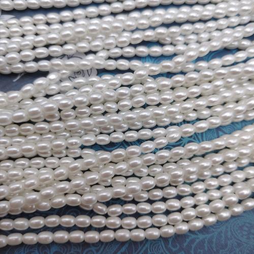 Perles de nacre en verre, perle de verre, riz, DIY, plus de couleurs à choisir, 3-5mm, Vendu par brin