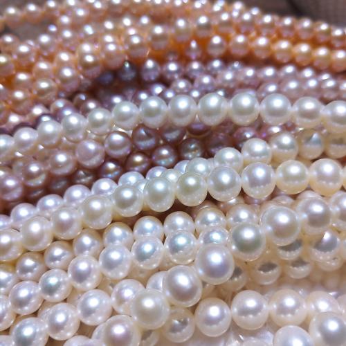 Naturel d'eau douce perles, perle d'eau douce cultivée, Légèrement rond, DIY, plus de couleurs à choisir, 8-9mm, Vendu par brin