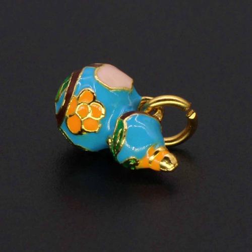 Tibetan Style émail Pendants, alliage de zinc, calebasse, Placage de couleur d'or, DIY, plus de couleurs à choisir, 10PC/sac, Vendu par sac