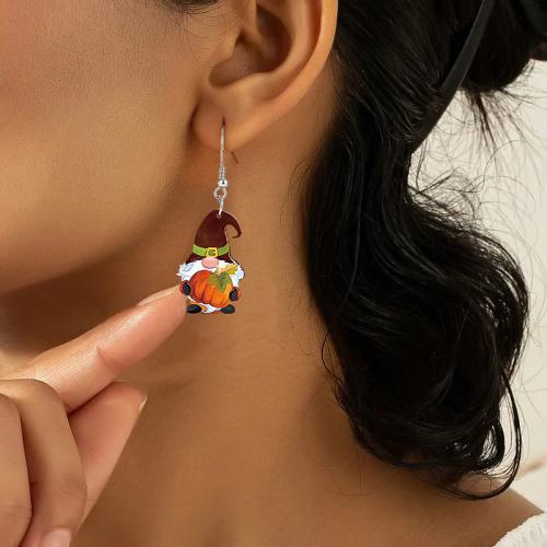Acrylic Jewelry Earring, printing, fashion jewelry, more colors for choice, Sold By Pair