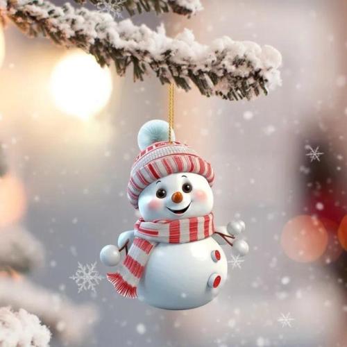 Acrylic Christmas Tree Decoration, printing, fashion jewelry, more colors for choice, 10PCs/Bag, Sold By Bag