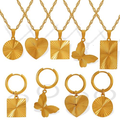 Fashion Stainless Steel Jewelry Sets, 304 Stainless Steel, 18K gold plated, fashion jewelry & different styles for choice & for woman, Sold By PC