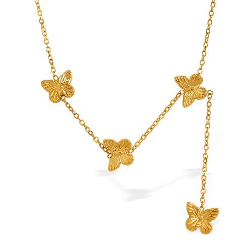 Collier de bijoux en acier inoxydable, Acier inoxydable 304, Placage, bijoux de mode & pour femme, doré, Vendu par PC