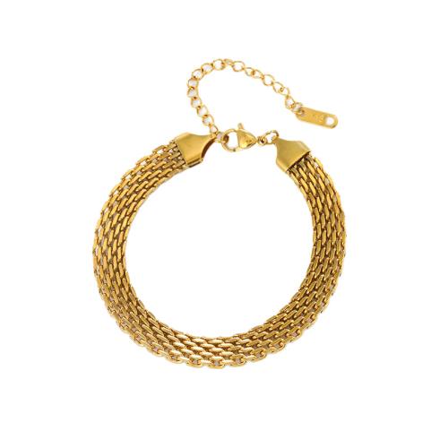 Stainless Steel Jewelry Bracelet, 304 Stainless Steel, plated, fashion jewelry & different styles for choice & for woman, golden, Sold By PC