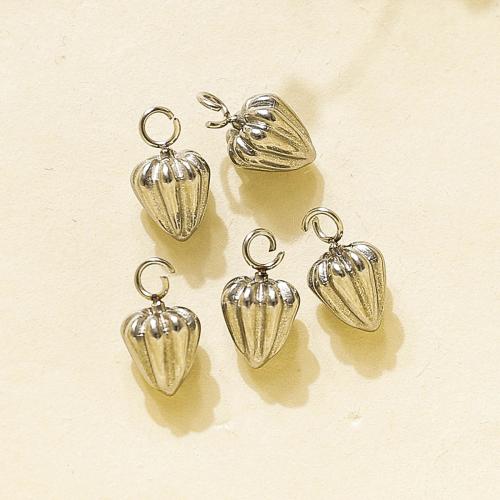 Bijoux pendentifs en acier inoxydable , Acier inoxydable 304, piment, Placage de couleur argentée, DIY, argent, 10PC/sac, Vendu par sac