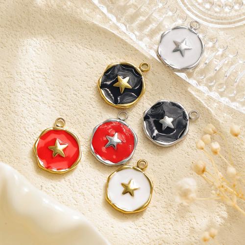 Bijoux pendentifs en acier inoxydable , Acier inoxydable 304, Pentagram, Placage, DIY & émail, plus de couleurs à choisir, 10PC/sac, Vendu par sac